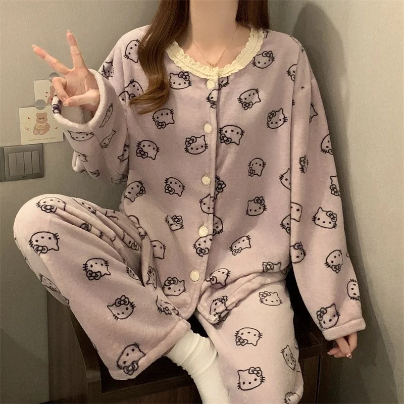 双面法兰绒240g套装女秋冬保暖家居服款号8347M-XXL