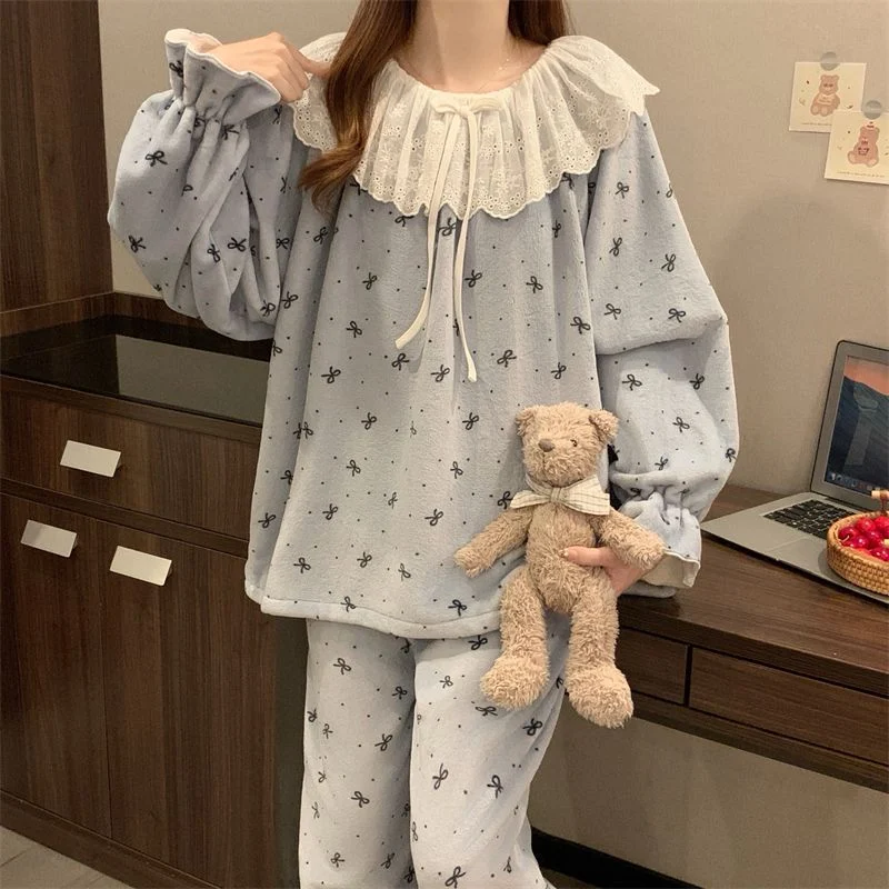 双面法兰绒240g套装女秋冬保暖家居服款号8568M-XXL