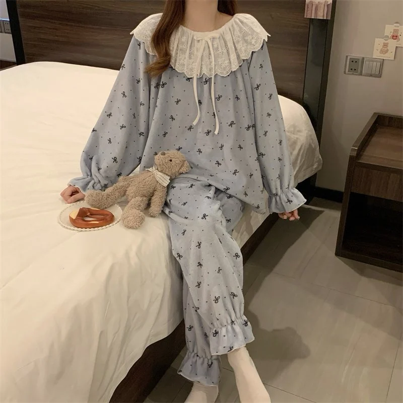 双面法兰绒240g套装女秋冬保暖家居服款号8568M-XXL 细节图1