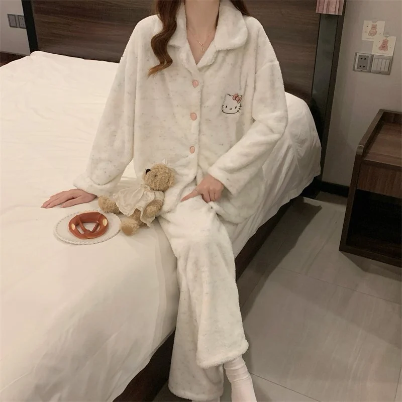 双面法兰绒240g套装女秋冬保暖家居服款号8632M-XXL 细节图1