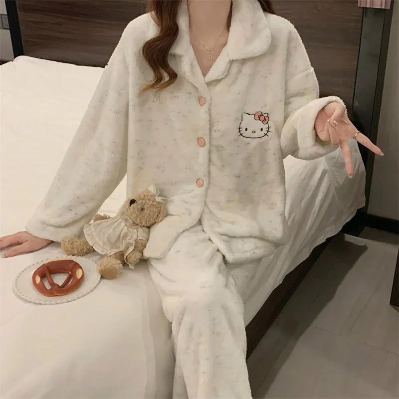 双面法兰绒240g套装女秋冬保暖家居服款号8632M-XXL 细节图2