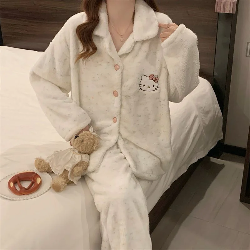 双面法兰绒240g套装女秋冬保暖家居服款号8632M-XXL 细节图3