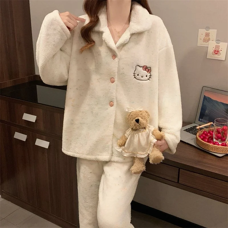 双面法兰绒240g套装女秋冬保暖家居服款号8632M-XXL 细节图4