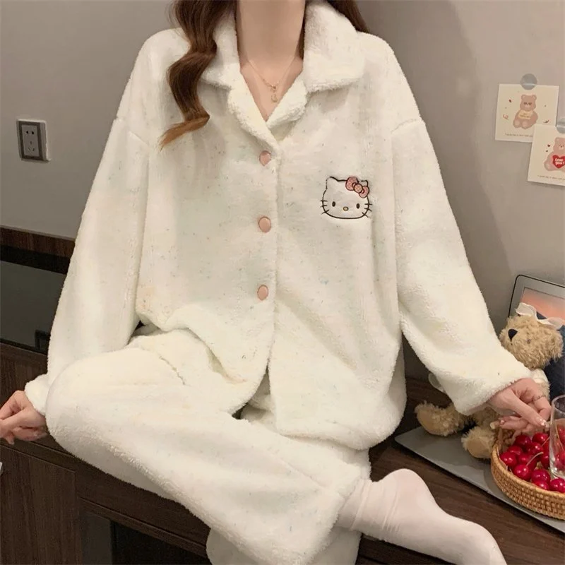 双面法兰绒240g套装女秋冬保暖家居服款号8632M-XXL 细节图5