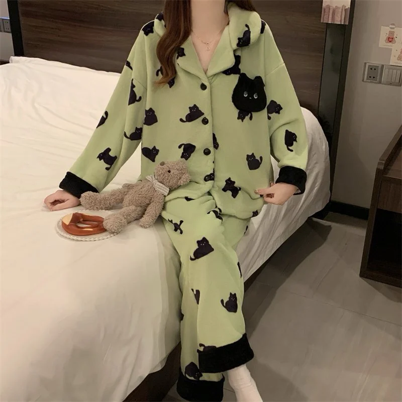 双面法兰绒240g套装女秋冬保暖家居服款号8633M-XXL
