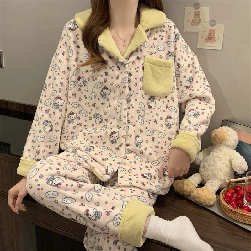 双面法兰绒240g套装女秋冬保暖家居服款号8634M-XXL