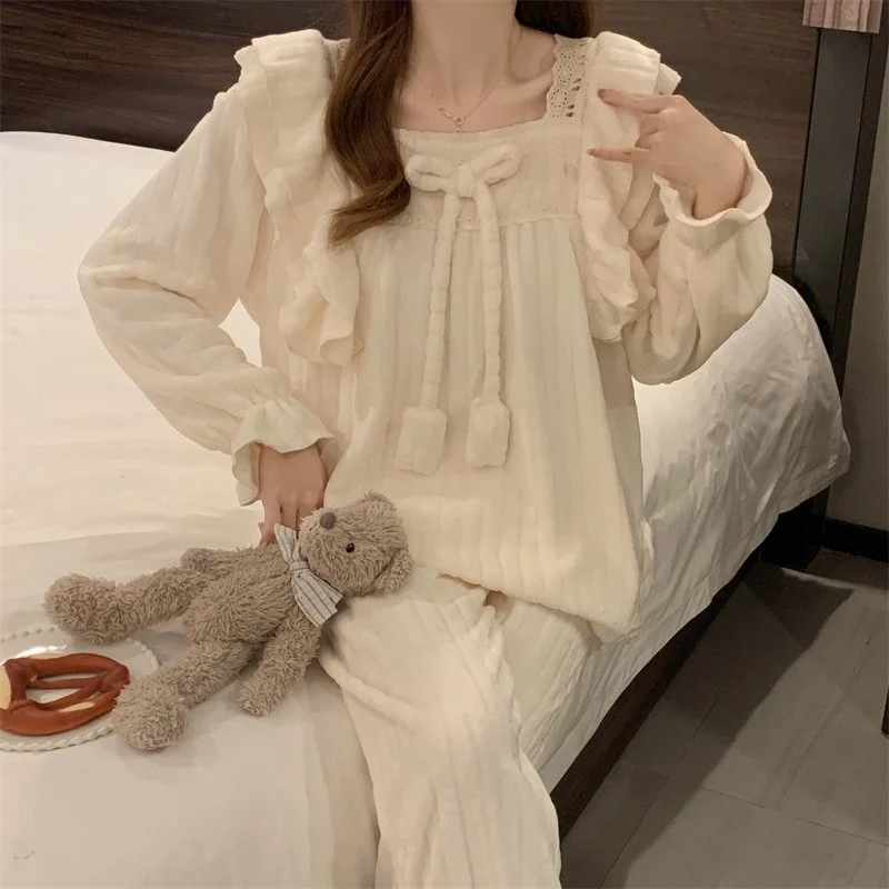 双面法兰绒240g套装女秋冬保暖家居服款号8902M-XXL