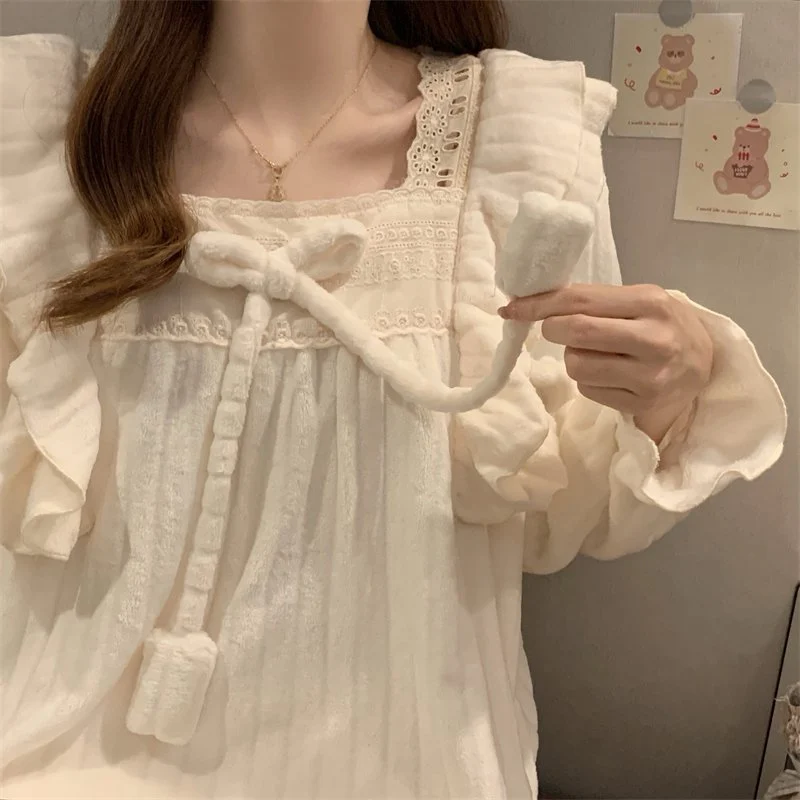 双面法兰绒240g套装女秋冬保暖家居服款号8902M-XXL 细节图3