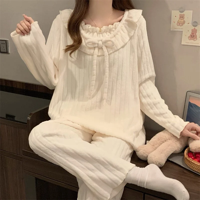 双面法兰绒240g套装女秋冬保暖家居服款号8903M-XXL 细节图2