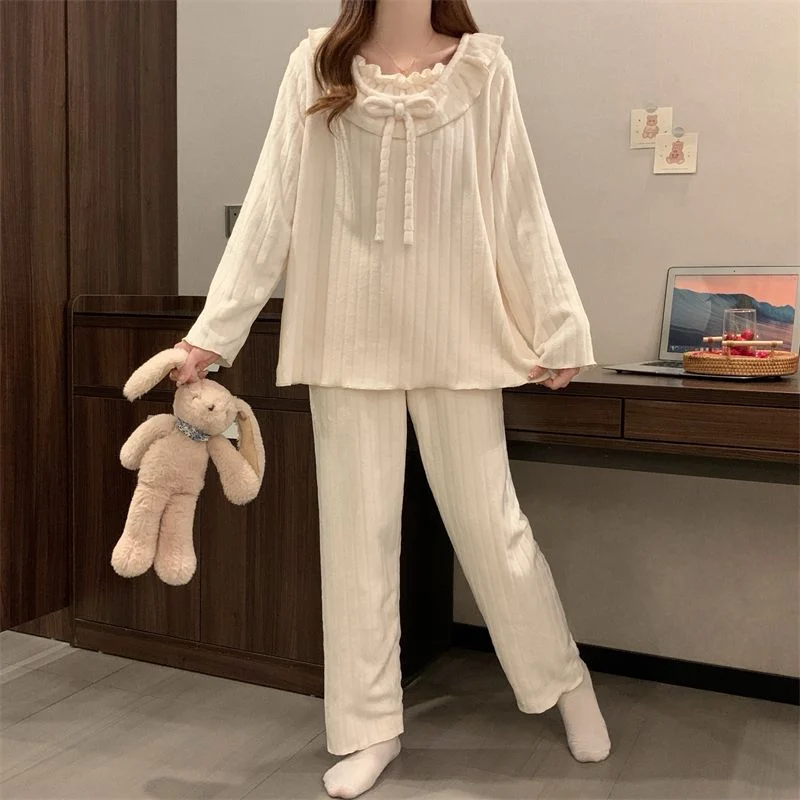 双面法兰绒240g套装女秋冬保暖家居服款号8903M-XXL 细节图4