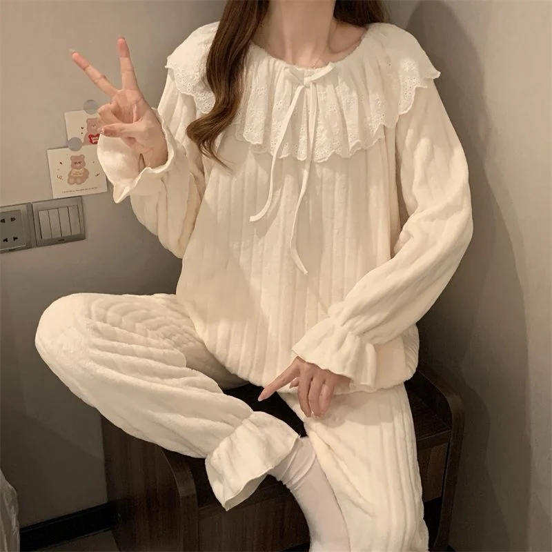 双面法兰绒240g套装女秋冬保暖家居服款号8905M-XXL