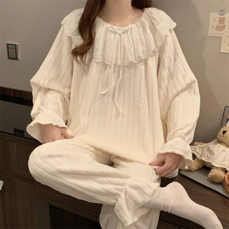 双面法兰绒240g套装女秋冬保暖家居服款号8905M-XXL 细节图3
