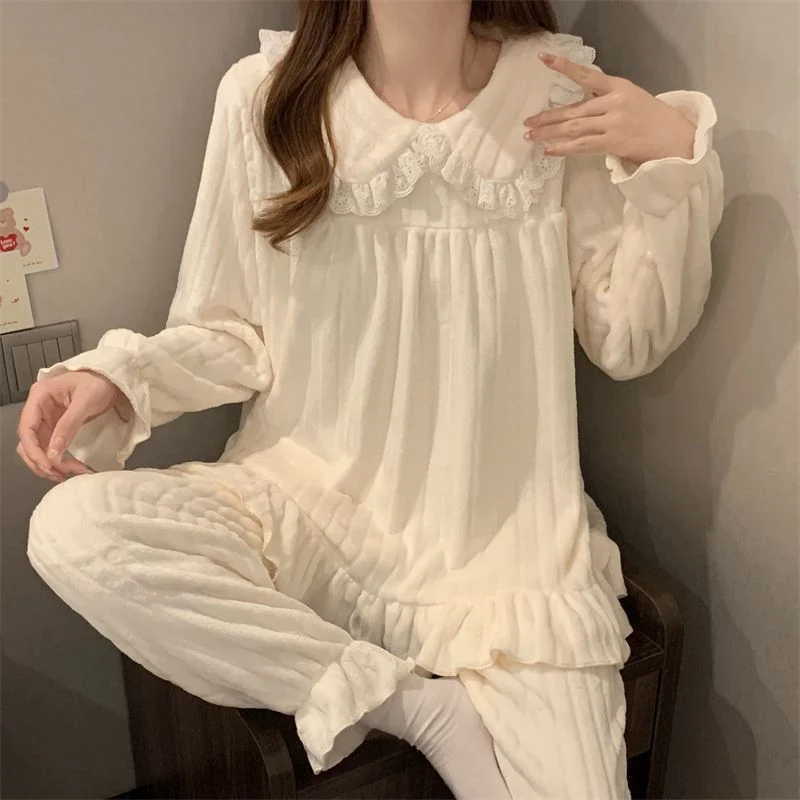 双面法兰绒240g套装女秋冬保暖家居服款号8906M-XXL