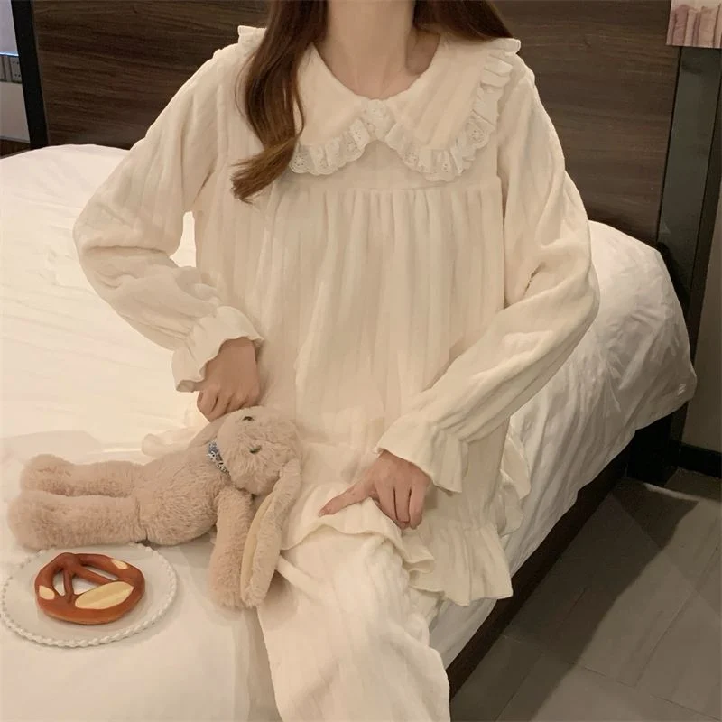 双面法兰绒240g套装女秋冬保暖家居服款号8906M-XXL 细节图4