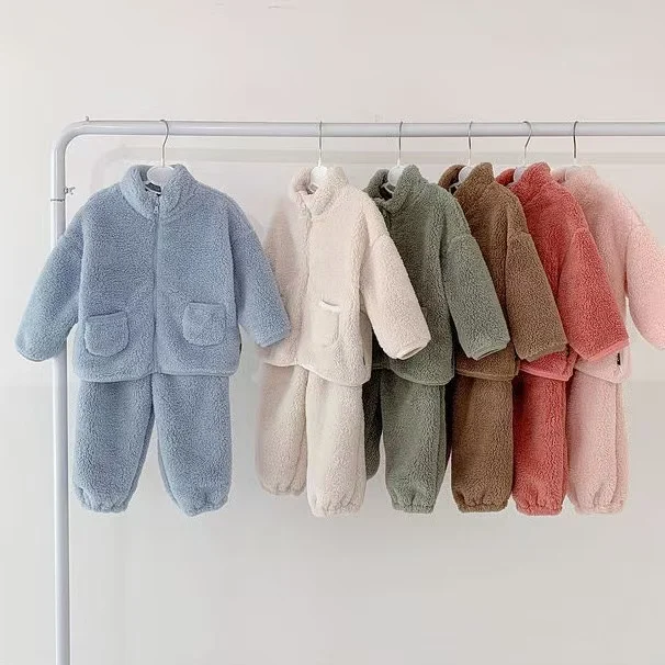 Zipper Front Children's Comfort Cotton Fleece Loungewear Set Style No. 0928-25 S-M-L