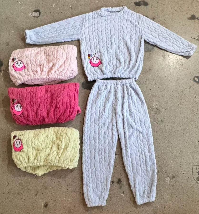 塔芙蓉麦穗蛋小粉套装秋冬保暖家居服款号260606-07成人均码
