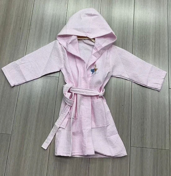Kids Pure Cotton Waffle Robe, Winter Loungewear, Model: 260606-37, Size L