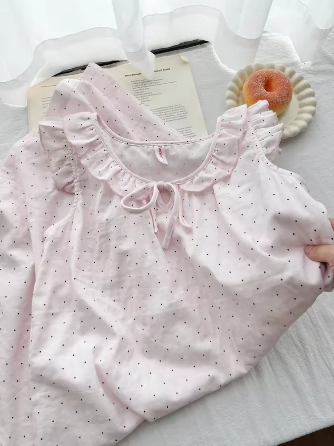 Women's Cloud Cotton Pajama Set - Loose, Soft & Skin-Friendly for Home photo 4 (style SM-E85F40)