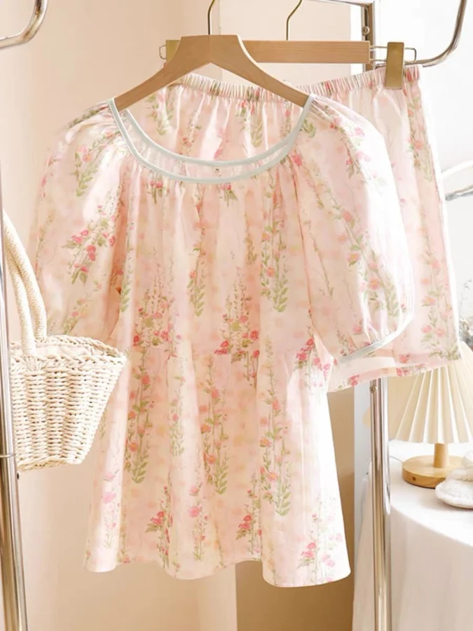 Women's Cloud Cotton Pajama Set, Soft Skin-Friendly Loose Comfortable photo 2 (style SM-17CEE7)