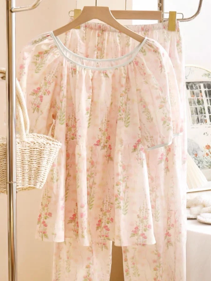 Women's Cloud Cotton Pajama Set, Soft Skin-Friendly Loose Comfortable photo 6 (style SM-17CEE7)