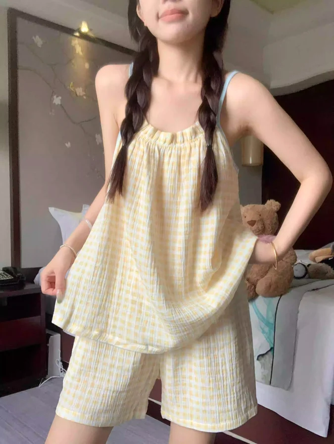 Women's Cloud Cotton Pajama Set, Soft Skin-Friendly Loose Comfortable photo 2 (style SM-4ADE58)