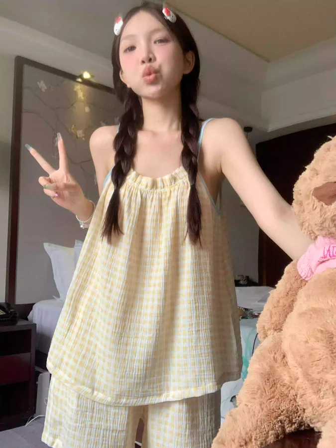 Women's Cloud Cotton Pajama Set, Soft Skin-Friendly Loose Comfortable photo 4 (style SM-4ADE58)