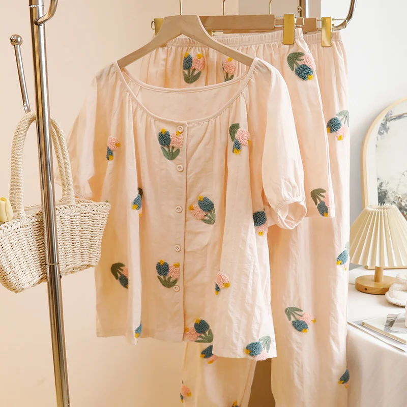 Women's Cloud Cotton Pajama Set, Soft Skin-Friendly Loose Comfortable photo 4 (style SM-191148)