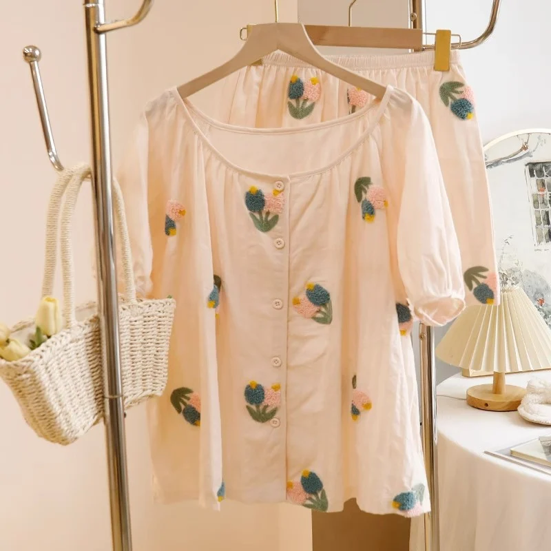 Women's Cloud Cotton Pajama Set, Soft Skin-Friendly Loose Comfortable photo 5 (style SM-191148)