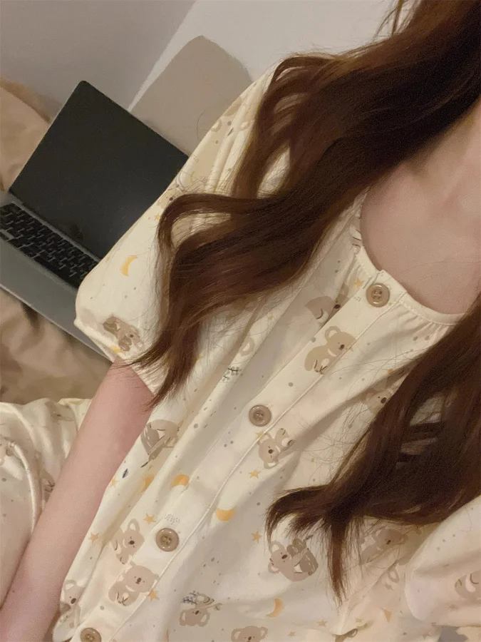 Women's Cloud Cotton Pajama Set - Loose, Soft & Skin-Friendly for Home photo 3 (style SM-67D157)