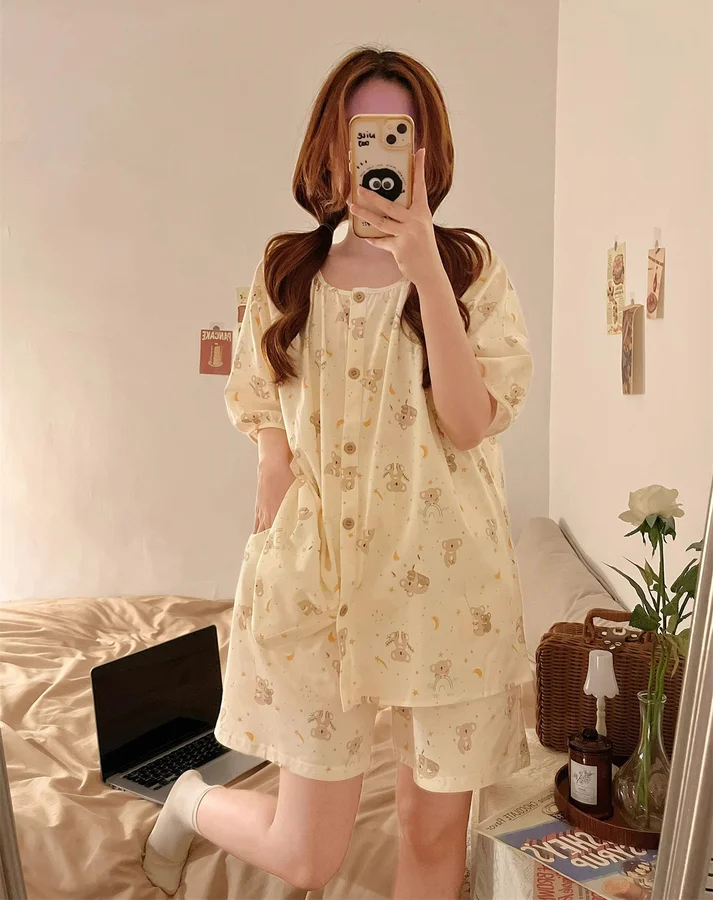 Women's Cloud Cotton Pajama Set - Loose, Soft & Skin-Friendly for Home photo 6 (style SM-67D157)