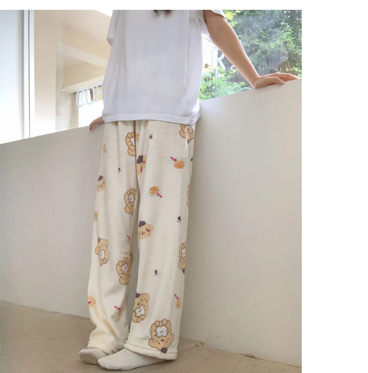 Winter Fleece-Lined Thickened Flannel Casual Lounge Pants photo 6 (style SM-367166)