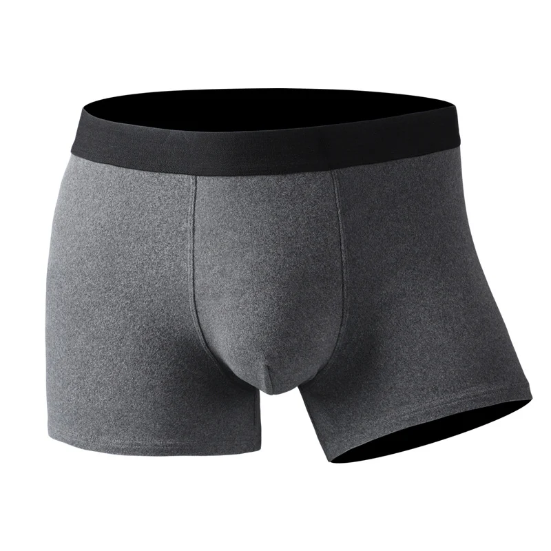 Men's Autumn Winter Thickened Ribbed Thermal Fleece Boxer Briefs with photo 4 (style SM-B8E7A5)