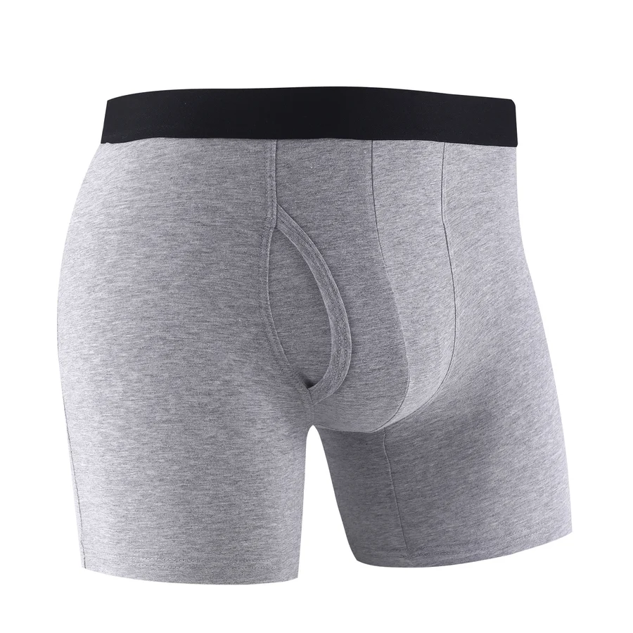 Men's Extra Plus Size Cotton Open Fly Boxer Briefs Euro Size Breathable Export Summer