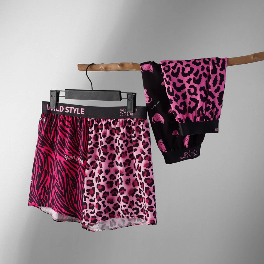 Men's Ice Silk Leopard Print Woven Boxer Shorts Loose Breathable Plus photo 3 (style SM-39177E)