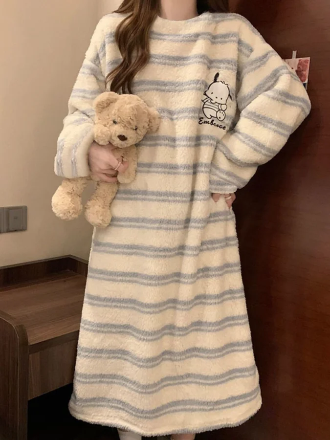 Blue fine striped running dog pajamas Style R304 photo 3 (style SM-2FE2CA)