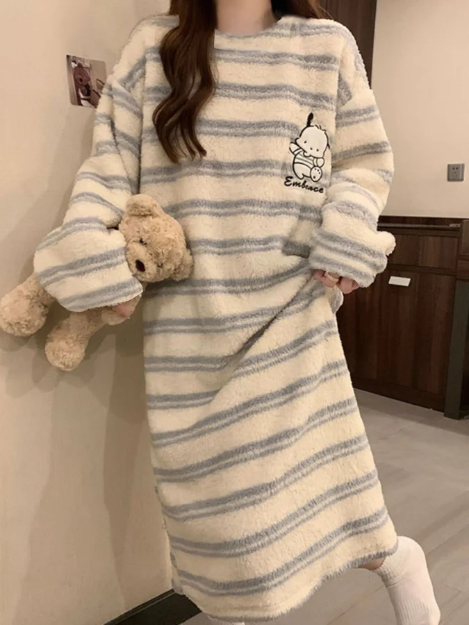 Blue fine striped running dog pajamas Style R304 photo 4 (style SM-2FE2CA)