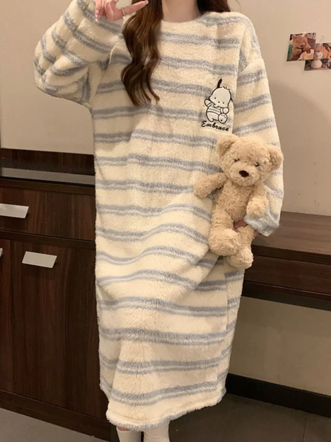 Blue fine striped running dog pajamas Style R304 photo 5 (style SM-2FE2CA)