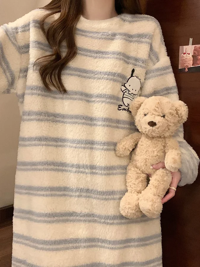 Blue fine striped running dog pajamas Style R304 photo 6 (style SM-2FE2CA)