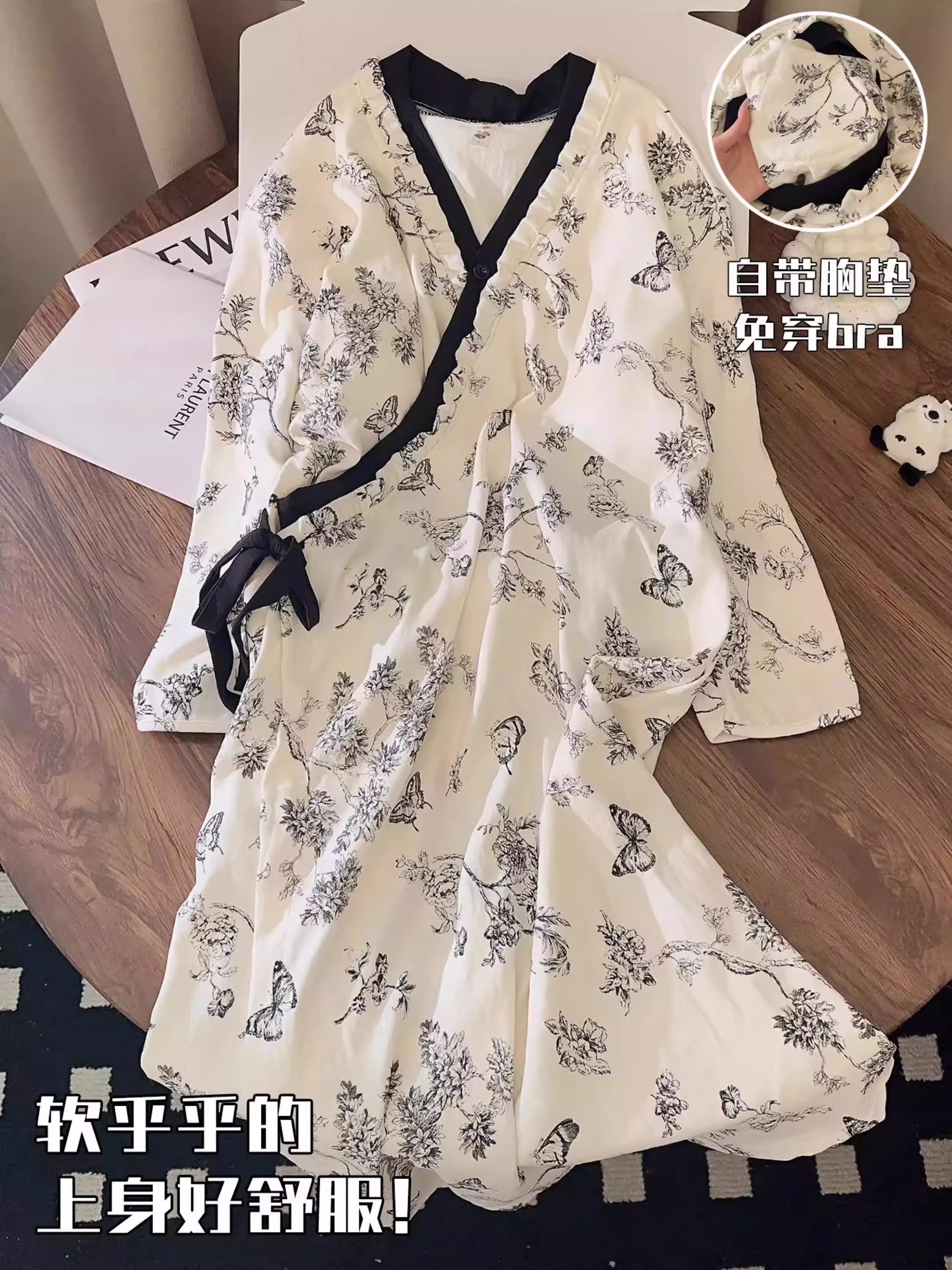 Summer Cloud Cotton No Pads Homewear Women Short Sleeve Shorts 2 Pcs B photo 6 (style 0017)