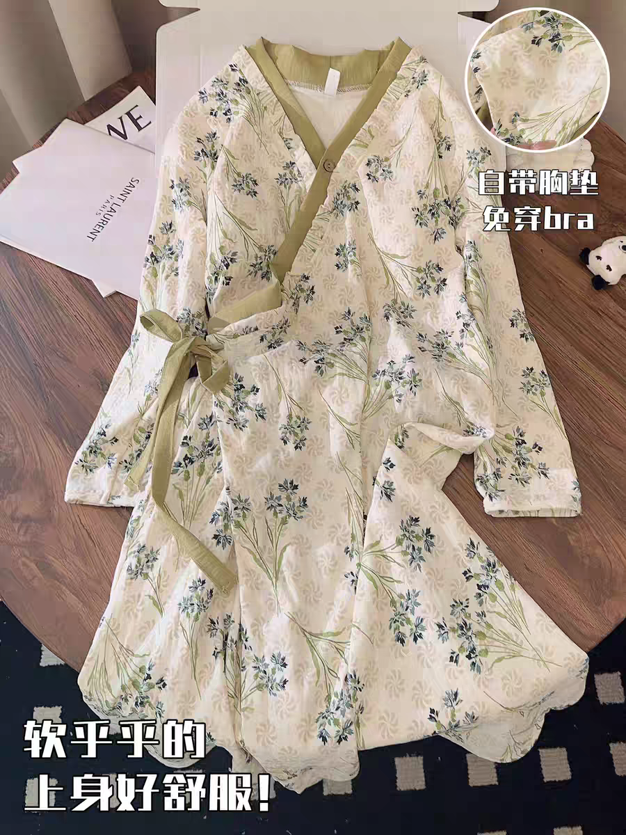 Summer Cloud Cotton No Pads Homewear Women Short Sleeve Shorts 2 Pcs B photo 5 (style 0020)