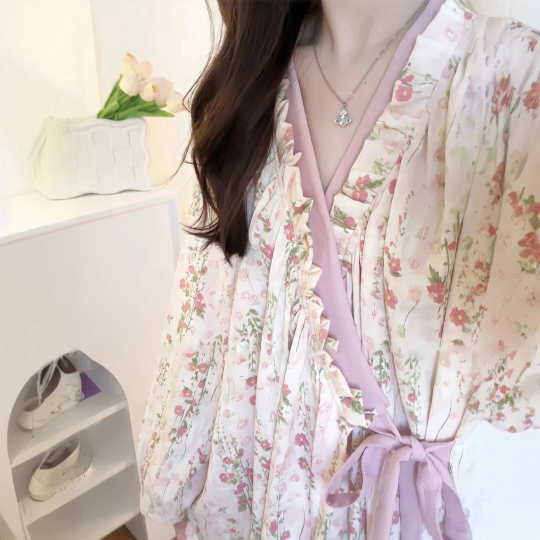 Summer Cloud Cotton Camisole Nightgown Women Loose Slim Breathable Hom photo 2 (style 0054)
