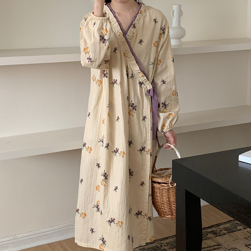 Summer Cloud Cotton Camisole Nightgown Women Loose Slim Breathable Hom photo 6 (style 0060)