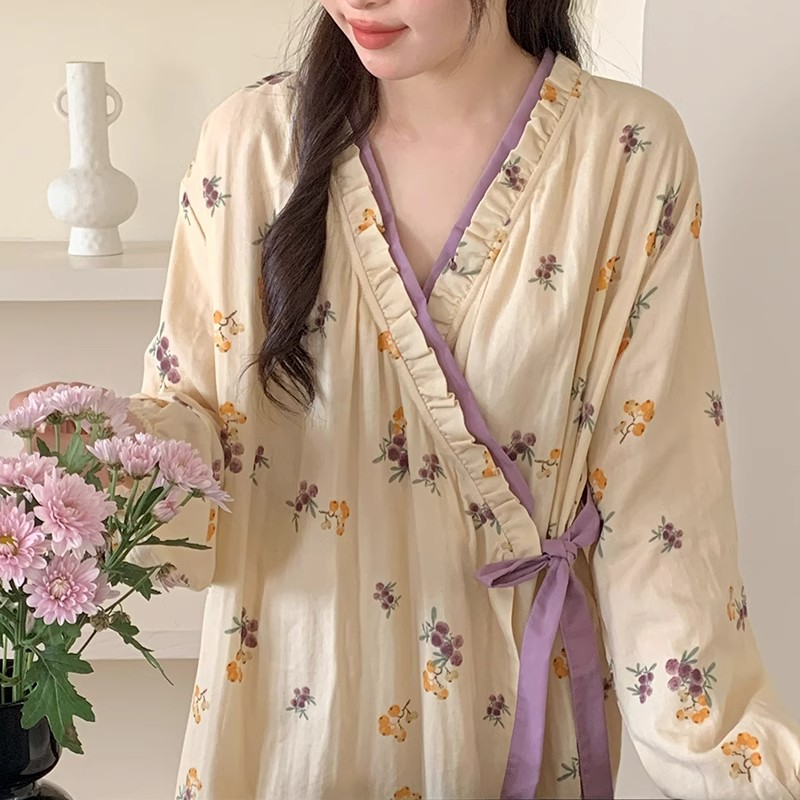 Summer Cloud Cotton Camisole Nightgown Women Loose Slim Breathable Hom photo 2 (style 0060)