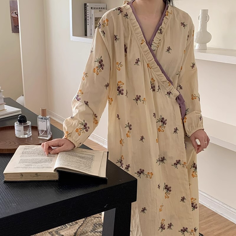 Summer Cloud Cotton Camisole Nightgown Women Loose Slim Breathable Hom photo 4 (style 0060)