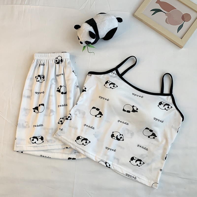Summer Cotton Homewear Women Short Sleeve Shorts 2 Pcs Breathable Comf photo 3 (style 02)