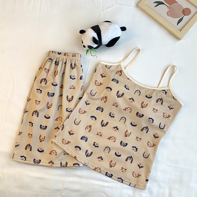 Summer Cotton Homewear Women Short Sleeve Shorts 2 Pcs Breathable Comf photo 3 (style 07)