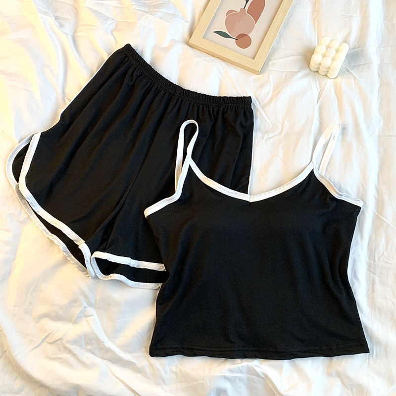 Summer Cotton Homewear Women Short Sleeve Shorts 2 Pcs Breathable Comf photo 1 (style 08)