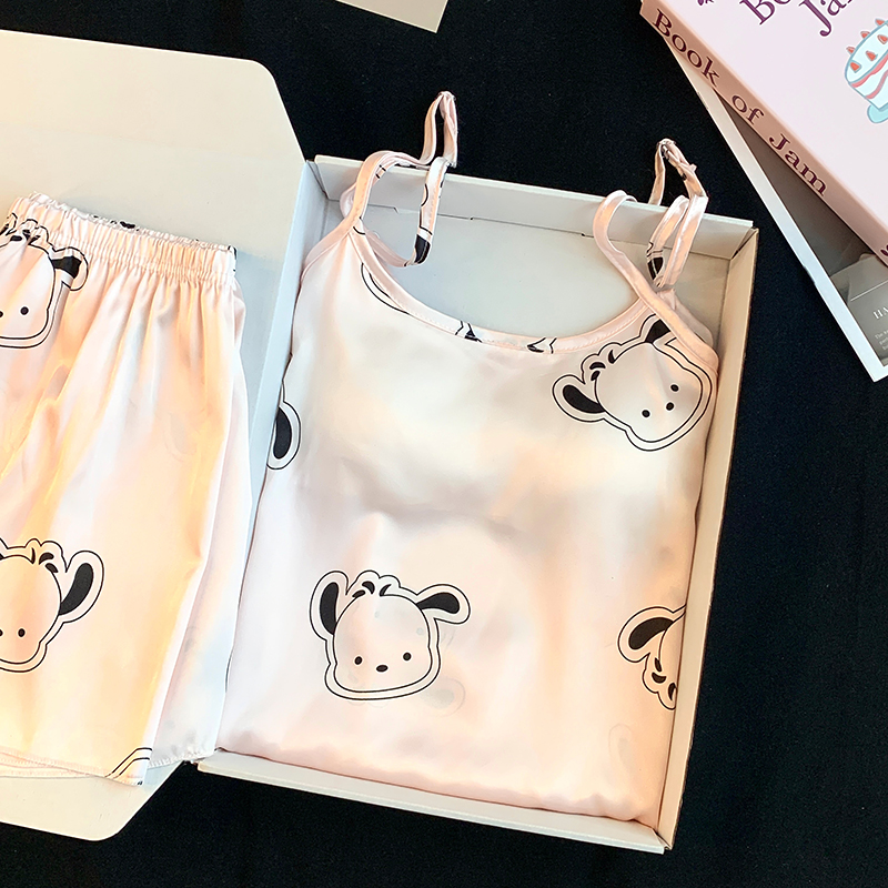 Summer Cotton Homewear Women Short Sleeve Shorts 2 Pcs Breathable Comf photo 4 (style 09)