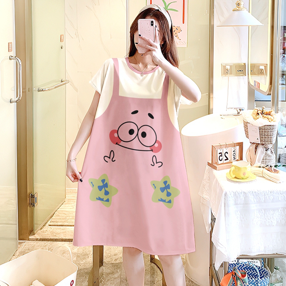 Women's Summer Pure Cotton Camisole Sleep Dress, Loose Fit, Breathable photo 2 (style SM-CF0717)