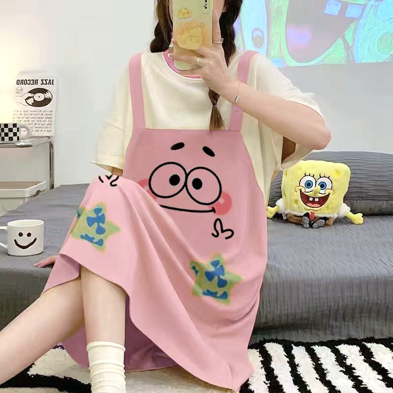 Women's Summer Pure Cotton Camisole Sleep Dress, Loose Fit, Breathable photo 4 (style SM-CF0717)